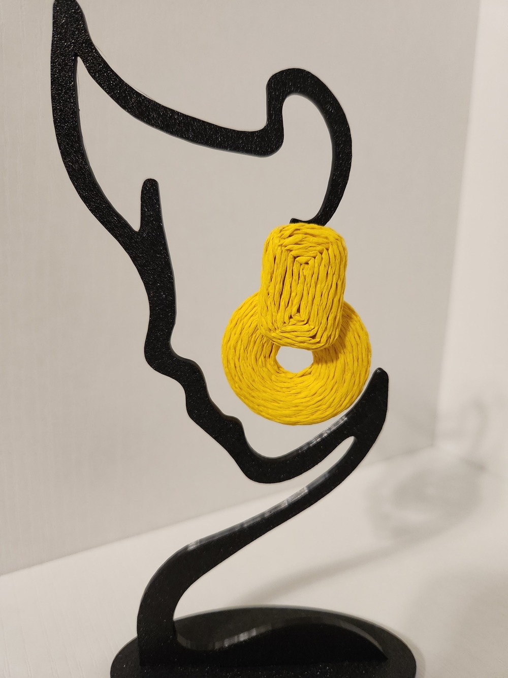 Yellow Woven Hoop Drop Earrings - Women Accessories